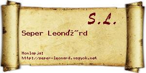 Seper Leonárd névjegykártya