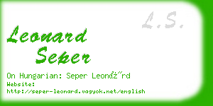 leonard seper business card